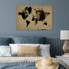 MuchoWow® Poster Weltkarte - Schwarz - Löwe 90x60 cm - Produktbild-Vorschau 4