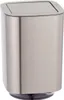 A silver-colored trash can with a flip lid, shown in a studio setting against a white background. Podgląd zdjęcia produktu