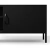A close-up view of a black cabinet with a handle, likely a TV stand or storage unit. Produktbild-Vorschau