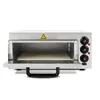 A stainless steel pizza oven with the door open, showing the interior and a stone baking surface. Produktbild-Vorschau