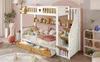 Lit superposé Sweiko, Riche espace de rangement, Cadre en Voir les images du produit 8
