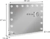 A vanity mirror with LED lights and measurement indicators. Produktbild-Vorschau