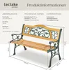 tectake® Gartenbank Kathi 2-Sitzer aus Holz und Gusseisen Produktbild-Vorschau 7