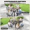 Outsunny Gartentisch Ausziehbarer 80/160 x 80 cm Aluminium Produktbild-Vorschau 4
