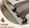 okwish Polsterbett Stauraumbett 160x200cm mit 4 Schubladen, Produktbild-Vorschau 5