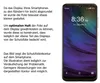 A smartphone displaying a lock screen with text and an image of a protective film. Produktbild-Vorschau
