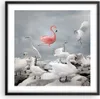 Gerahmtes Poster - Schwarzer Rahmen - Flamingo Schwan Produktbild-Vorschau 1