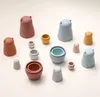Silikon Matrjoschka Puppen 4 Stück, Bär-Design, Montessori Produktbild-Vorschau 4