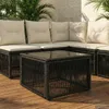 vidaXL Gartentisch Schwarz 55 x 55 x 37 cm PE Rattan und Produktbild-Vorschau 2