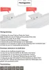 Instructions for mounting and dismounting a roller blind, with icons for washing instructions. Produktbild-Vorschau