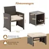 COSTWAY 5er Set Rattan Möbel Balkonset Gartenmöbel mit Produktbild-Vorschau 3