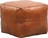 Vintage Pouf Sitzkissen Hocker aus Leder Fjord Produktbild-Vorschau 1