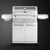 A stainless steel gas grill is shown against a dark gray background. Produktbild-Vorschau