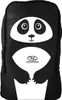 A black sleeping bag with a panda face design on the front. Produktbild-Vorschau