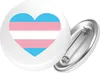 Huuraa Button Trans Pride Flagge LGBTQ Herz 25mm rund mit Produktbild-Vorschau 1