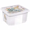 A clear, studio shot of a transparent plastic storage box with a lid featuring Bambi characters and text. Náhled obrázku produktu