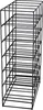 A black metal wine rack with multiple shelves. Produktbild-Vorschau