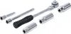 A set of chrome-plated socket wrenches and extensions on a white background. Anteprima dell’immagine prodotto