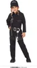 A young girl wearing a police costume, including a hat, uniform, belt with accessories like handcuffs and a baton. Anteprima dell’immagine prodotto