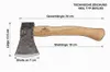 A technical drawing of an axe with dimensions indicated. Anteprima dell’immagine prodotto