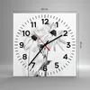 Wanduhr - Quadrat - Glasuhr - Verwelkt Blumen Monochrom - Produktbild-Vorschau 3
