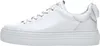 A white leather sneaker with a platform sole and a bow detail on the heel, shown from the side against a white background. Produktbild-Vorschau