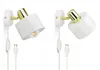 Two identical white and gold wall lamps are shown against a white background. Produktbild-Vorschau