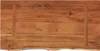 A top-down view of a rectangular wooden tabletop with a live edge. Produktbild-Vorschau