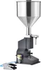 A pneumatic filling machine with a stainless steel hopper and a foot pedal. Náhled obrázku produktu