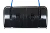 A black snow shovel attachment with blue handles against a white background. Náhľad obrázku produktu