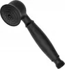 A black retro shower head with a handle, isolated on a white background. Podgląd zdjęcia produktu