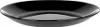 A black dessert plate shown from a slightly elevated side angle on a white background. Podgląd zdjęcia produktu