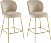 Barhocker 2er-Set - Samt & Goldfarbenes Metall - Beige - Produktbild-Vorschau 8