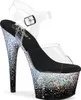ADORE-708SS Damen Sandale von Pleaser, Transparent Silber , Produktbild-Vorschau 1