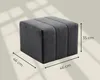 LIKMA Pouf, Hocker Schwarz 46x35x46 cm, 3D-Effekt Velvet Produktbild-Vorschau 2