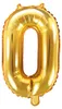Ballon chiffres en feuille OR 35 cm - 0 ( NON REMPLISSABLE Voir les images du produit 1