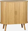 sweeek - Sideboard mit Schiebetüren und Regal, gerillter Produktbild-Vorschau 1