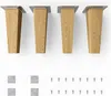 4x sossai® Holzfüße eckig - gerade Ausführung 15cm Eiche Produktbild-Vorschau 1