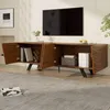 A TV stand with open cabinets in a living room setting. Anteprima dell’immagine prodotto