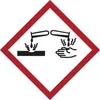 A hazard symbol indicating corrosive material. Produktbild-Vorschau
