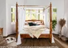 MASSIVMOEBEL24.DE Himmelbett Akazie 160x200x224 honig Produktbild-Vorschau 3