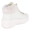 A white high-top sneaker boot with faux fur trim. Produktbild-Vorschau
