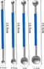Four metal ball tools with blue handles and silver balls of varying sizes are laid out horizontally against a white background. Each tool has a measurement label. Produktbild-Vorschau