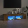 vidaXL TV skříňka s LED světly Kouřový dub 135x39x30 cm Náhled obrázku produktu 2