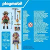 The image shows the contents of a Playmobil set, including figures and accessories, along with product information and warnings. Náhľad obrázku produktu