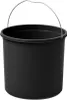 A black bucket with a metal handle is shown against a white background. Voir les images du produit