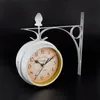 Retro nástěnné hodiny, oboustranné, bezhlučné, kovové, Náhled obrázku produktu 3