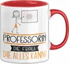 Professorin Geschenk Tasse Becher Die Frau Die Allen Kann Produktbild-Vorschau 1