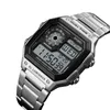A digital sports watch with a metal band, shown at an angle against a white background. Produktbild-Vorschau