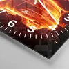 Wanduhr - Quadrat - Glasuhr - Auto Feuer Illustration - Produktbild-Vorschau 5